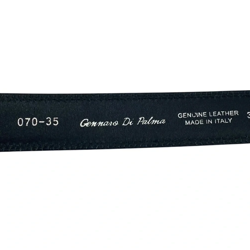 GENNARO DI PALMA Leather Belt in Dark Brown Size 32